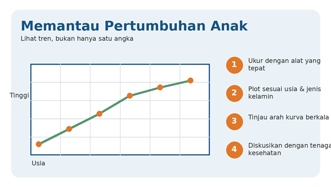Pemantauan tren tinggi dan berat badan anak pada kurva pertumbuhan