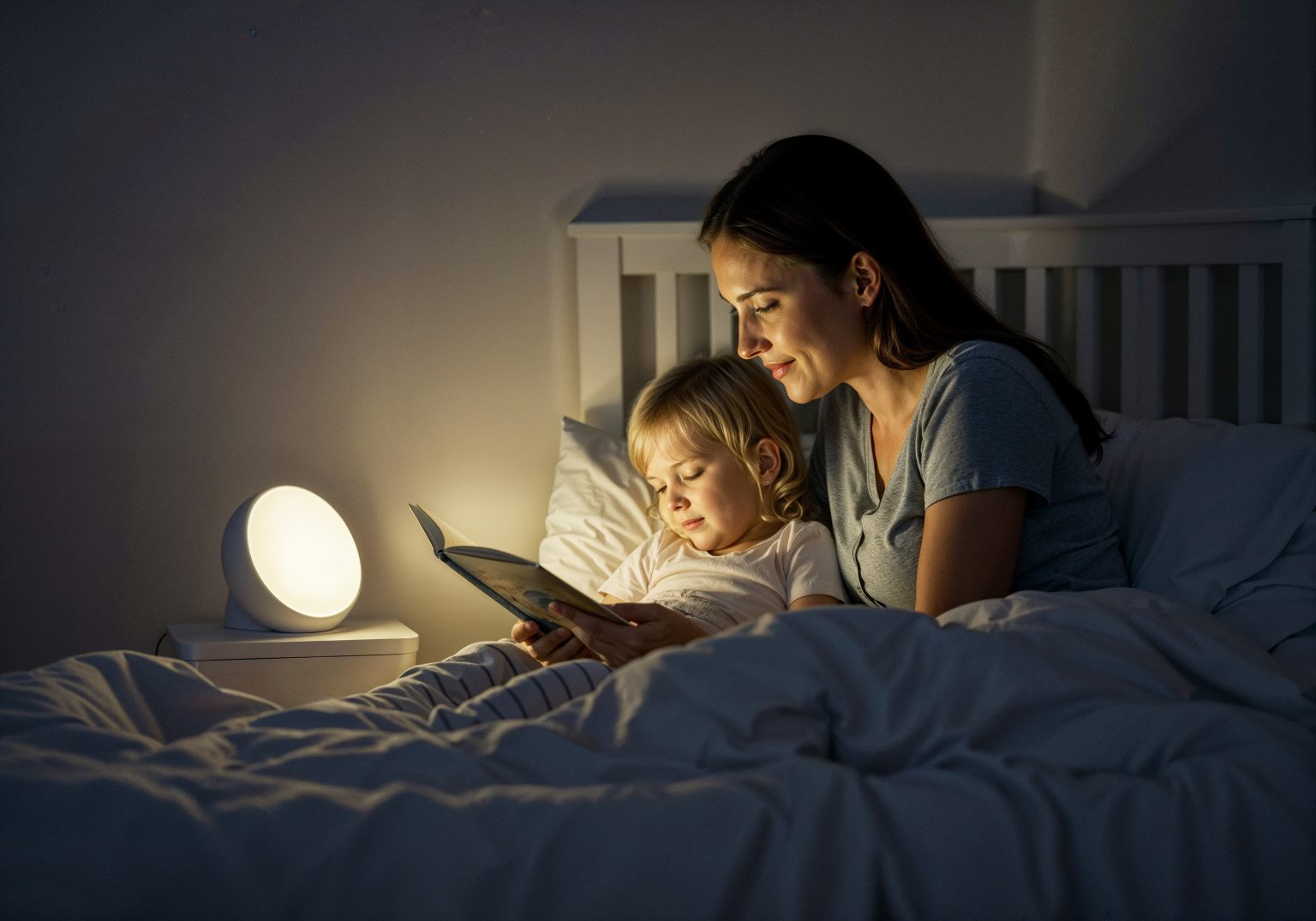 ibu dan anak melakukan stimulasi bahasa 10 menit sebelum tidur